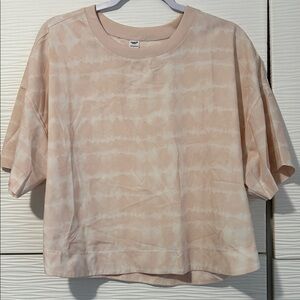 Old Navy pink white  Tie-Dye Short Sleeve Tee ACTIVE LARGE stretchtech